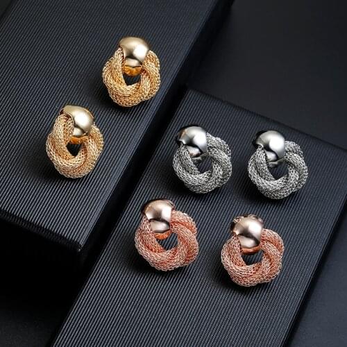 New Arrival Creative Mesh Chain Handmade Clip On Earrings No Pierced for Women Gold Color Ear Clips Bijoux Brincos Jewelry