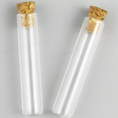 1ml mini small Cute clear glass tube with wood cork cork stoppered vial empty glass bottle cork stoppered tube 500pcs