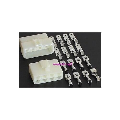 10 sets - 8 pin connector men and women the plugin 6.3mm copper terminals