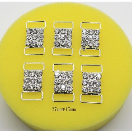 10pc/lot27mmX15mm flat back Rhinestone bikini connectors buckle/beachwear connector buckle/bag shoes clothing decoration buckle