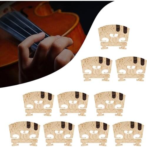 10PCS Violin Ebony Insert E A String Violin Bridge for Size 4-4 Violin Parts