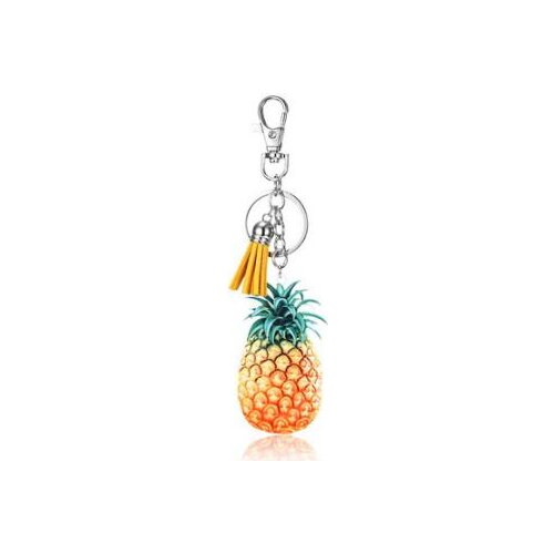 100pcs/lot fedex fast woman man Creative Watermelon Pitaya Pineapple Kiwifruit Key rings acrylic Fruit Keychain Jewelry
