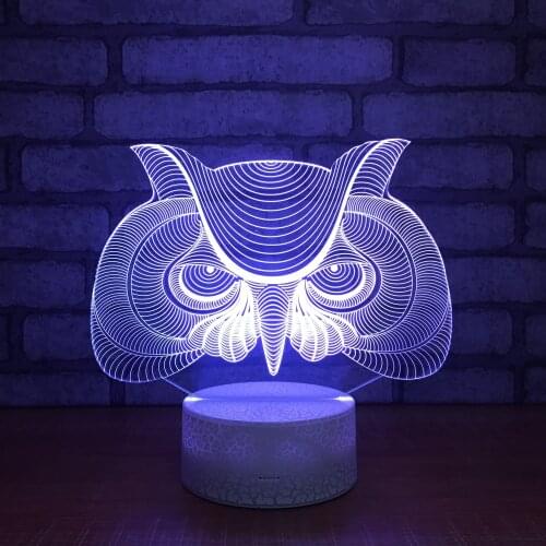 Eagle Head 3D Night Light Colorful LED Touch Remote Control Table Lamp USB Novelty Gift Home Decor