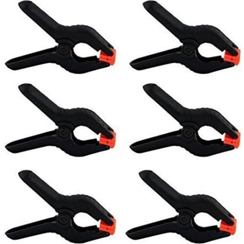 6 Pcs 2Inch Spring Clamps Set DIY Tools Plastic Muslin Clamps Clips Woodworking Hobby Blanket Tent Fort