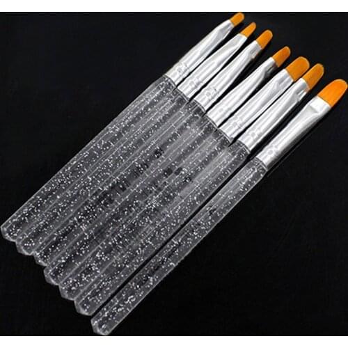 7pcs UV Gel Acrylic Crystal Design Builder Painting Nail Art Brush Pen Tool Set D40