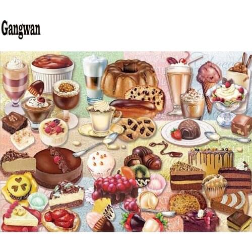 Paint With Diamond DIY 5D Diamond Painting delicious Cake dessert Mosaic Cross Stitch Rhinestone Embroidery painting kitchen art