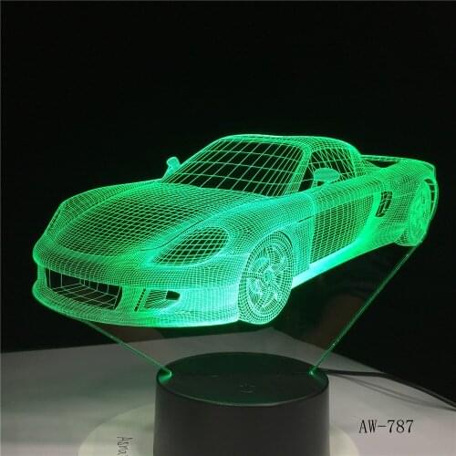 7 Colorful USB Car Model 3D Lamp Bedroom Sleep Light LED Table Lamp Soccer Child Night Lights Birthday Home Decor AW-787
