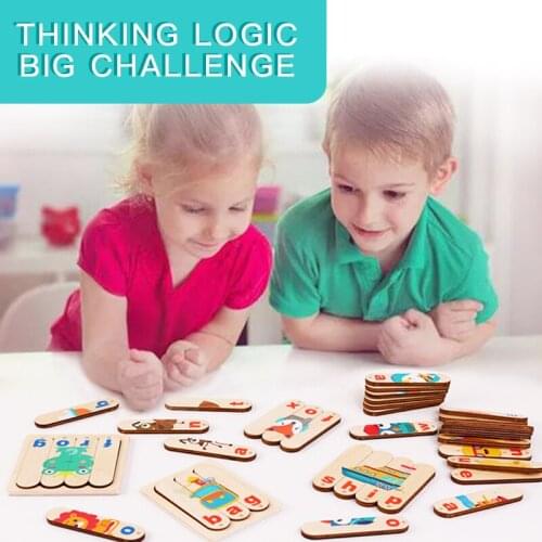 Childrens Wooden Striped Jigsaw Puzzle Word Game English Letter Matching Early Education And Intellectual Wooden Toys