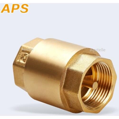 DN32/DN40/DN50 NPT Brass Female Thread In-Line Spring Check Valve 40mm Diameter 200WOG For Water Control