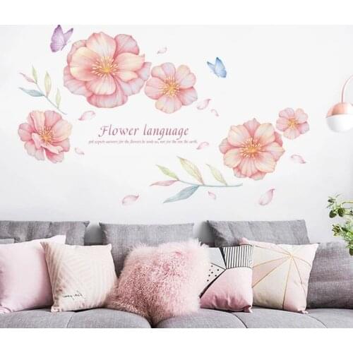 Europe art Flower Wall Stickers Home Decor Living Room Bedroom Sofa Background Wall Decoration Self Adhesive Room Decor Sticker