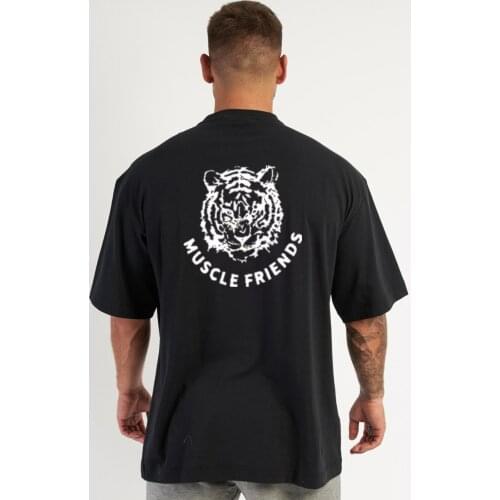 Men Short Sleeve Tshirt Drop Shoulders Sleeve Loose Casual Shirts for Men Cotton T-shirt Hip Hop Streetwear