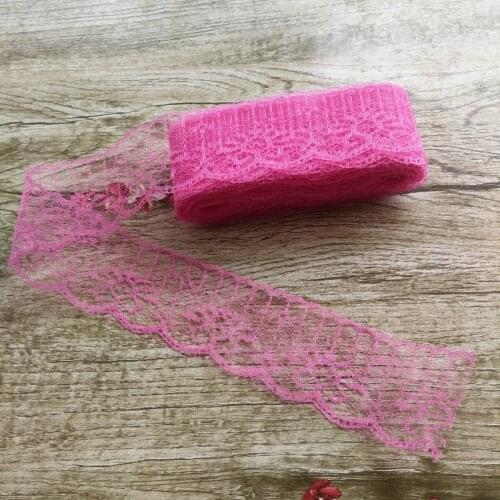 Hot Selling 10 yards Rose 40 mm width beautiful lace ribbon For Sewing Decoration DIY jewelry decoration Clothing Accessories
