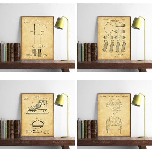 Hockey card 4-piece set, hockey shoe card, ice hockey poster, hockey stick decoration, winter sports decoration poster