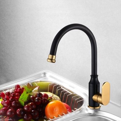 Kitchen Faucet 360 Degree Rotation Sink Basin Tap Modern Swivel Spout Deck Mounted Cold and Hot Mixer Water Tap Single Handle