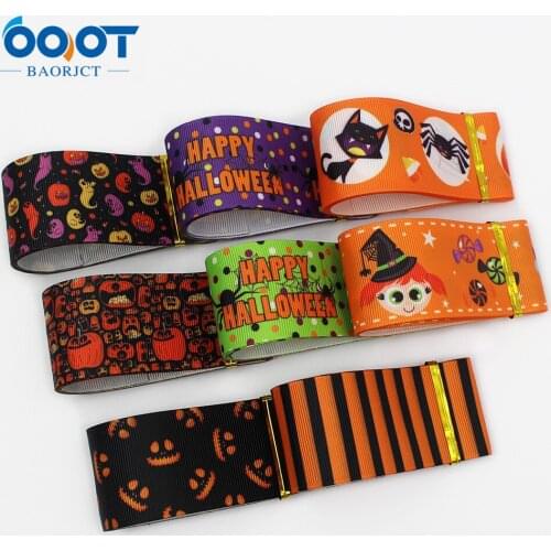 L-20904-925,1-1/2‘’ 38mm,5 yards Halloween doll Thermal transfer Printed grosgrain Ribbons,bow cap accessories and decorations