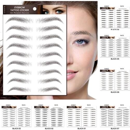 2021 Hot New Hair-like Eye Brow Long Lasting 6D Eyebrows Sticker Eye Brow Enhancers False Eyebrow Long Lasting Eyebrow Tattoo