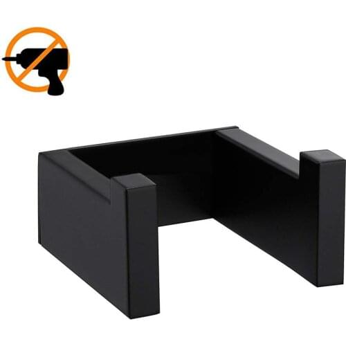 No Screw Black Finish Coat Hook Robe Cloth Hook for Bath Kitchen SUS 304 Stainless Steel Bathroom Towel Hook Self Adhesive