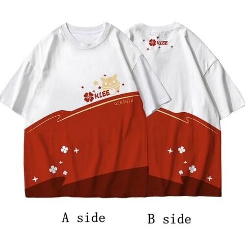 New game Genshin Impact two-dimensional animation short-sleeved t-shirt KEQING GANYU Paimon trendy loose summer top