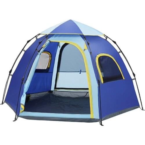 New outdoor automatic tent 5-8 people hexagonal leisure yurt family camping supplies