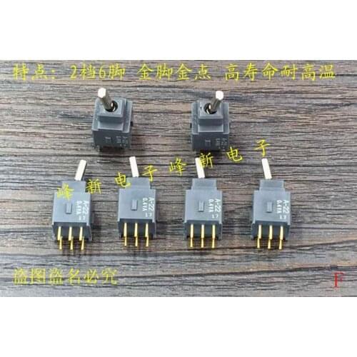 Original new 100% A-22HP button switch power supply micro toggle switch dust proof shake head A-22 0.4va 6pin 2 gear