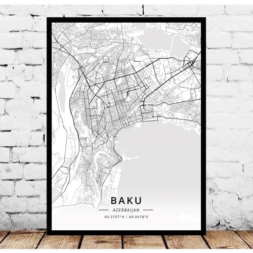 Baku Azerbaijan Map Poster