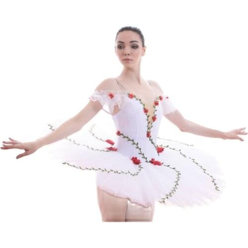 BLL039 White Spandex Pre-professional ballet tutu women and Girl Stage ballet costumes tutu ballerina Tutu