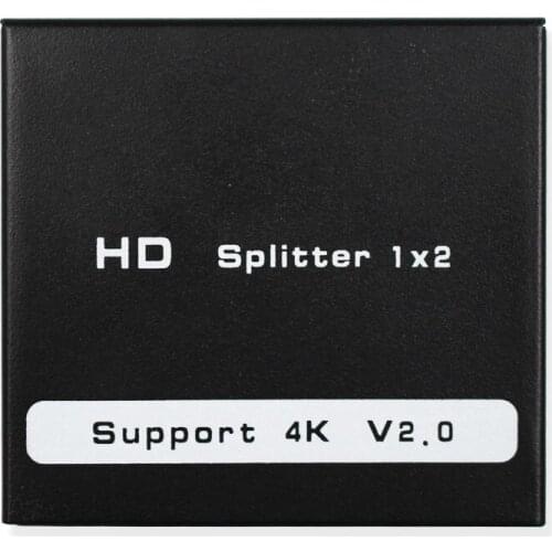 HDMI Splitter 2 Port HDMI 2.0 Full HD 2160P HDR Extender 1X2 1 in 2 out 4kx2k/60Hz Support HDCP2.2 3D For PC DVR
