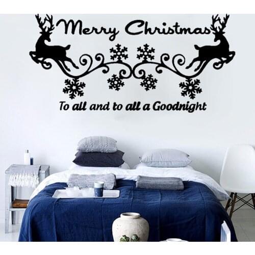 Christmas Deer Fashion Pattern Wallpaper Waterproof Decals Living Room Vinyl Wall Stickers for Windows Home Art Murals YY89