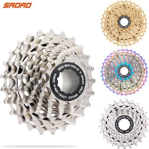 SRoad SLR2 11 Speed 11-25/28/32/34T Cassette Ultralight CNC Bike Freewheel K7 11V Sprocket For Shimano R9100 RAINBOW Cassette