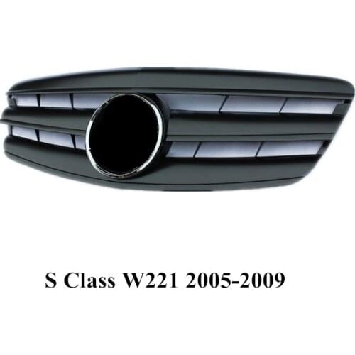 Car Styling Black Silver Chrome Kidney Mesh Grille For B-enz S Class W221 2005 2006 2007 2008 2009 Front Bumper Grill Grille