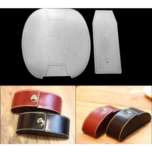 Fityle 2 Pieces Clear Acrylic Glasses Bag Pattern Stencil Template Leather Craft Tools