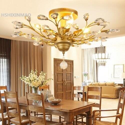 New Vintage American Chandelier Metal Black Aisle Lights Balcony crystal pendants for Ceiling lamp For Home Modern Vintage