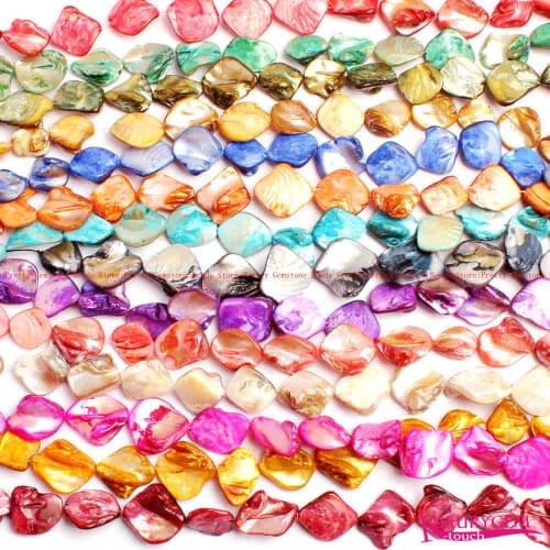 High Quality 15-20mm Multicolor Natural Shell Irregular Shape DIY Gems Loose Beads Strand 15" Jewelry Making wj359