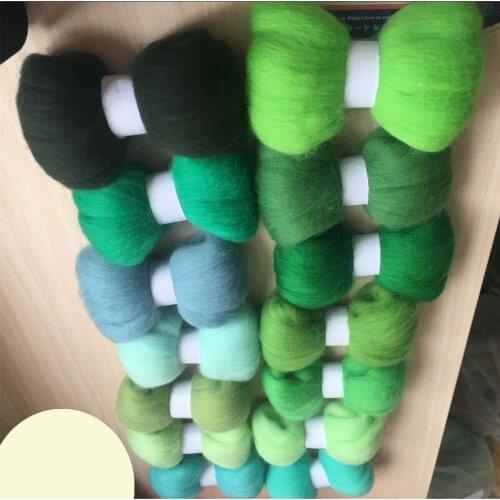 Wfpfbec DIY wool roving mix wool felt wool fiber 5g/14pcs/lot free shipping