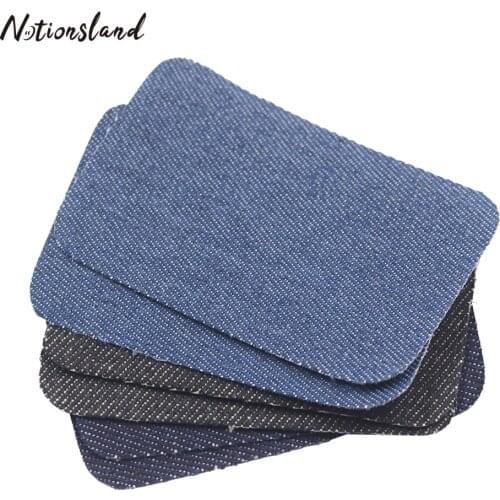 10pcs Denim Patch DIY Iron On Jeans Patches Repair Pants for Jean Clothing Knee Applique Fabric Sewing Accessory 2 Sizes