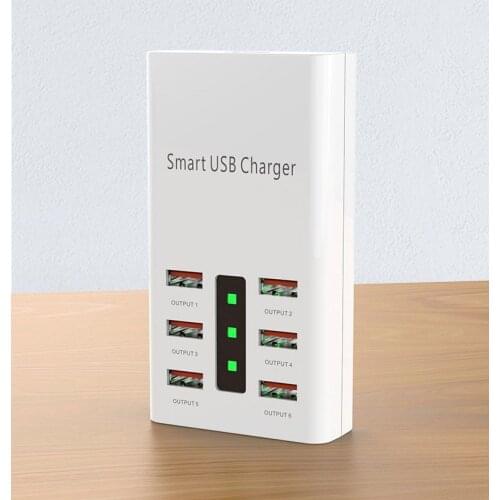 6 Ports Charger Multi USB Charger Station 5V/6A 36W Quick Charging Desktop Travel Charger Cell Phone Accessories For iphone