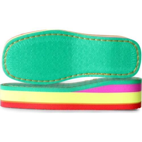 Diy Hand Knitting Wedges Platform Colorful Slippers Sole Gum Rubber Outsole Crochet Needles High Heels Indoor Slippers For Women