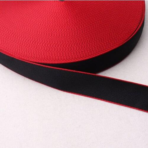 1"25mm Webbing Black with Red Edge Stripe Soft Ribbon Webbing Polyester Webbing Great for DIY Clothing Shoes Bag Belts-1yard-5ya