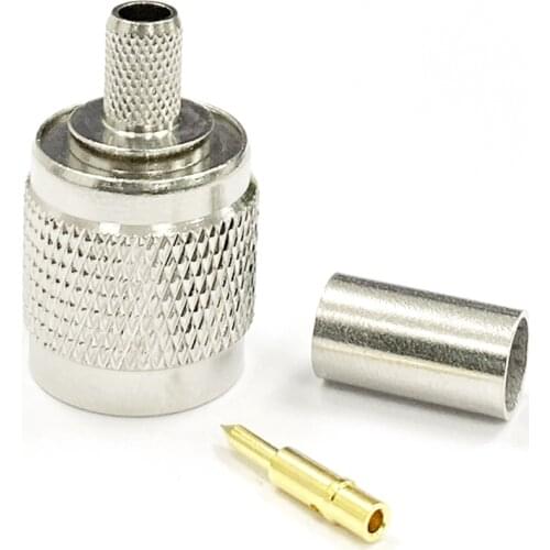 1pc TNC male plug RF Coax Connector Crimp. RG58,RG142,RG400,LMR195 Cable Straight Nickelplated NEW wholesale