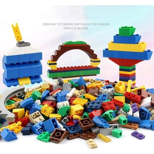 1000 PCS Set Bulk Building Blocks Bricks Stacking Creative Game Tight Fit Compatible with All Major Brands Kids Intelligent Toys
