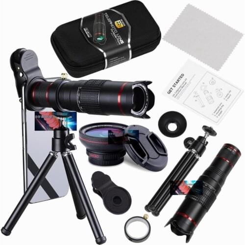 Mobile Phone Camera Lens 22X Telescope Zoom Telephote Lens 0.5X Universal Tripod Mount Clip For Samsung Galaxy S9 S10 Plus Edge