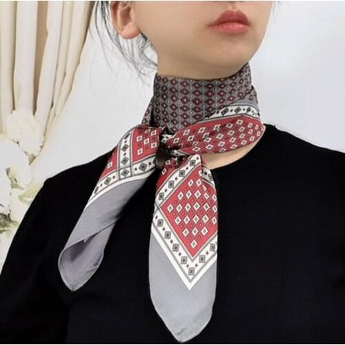 2021 Hot Sale Female Silk Neck Scarf Square Hair Scarves Foulard Head Brand Shawls And Wraps Neckerchief Bandana Hijab Poncho