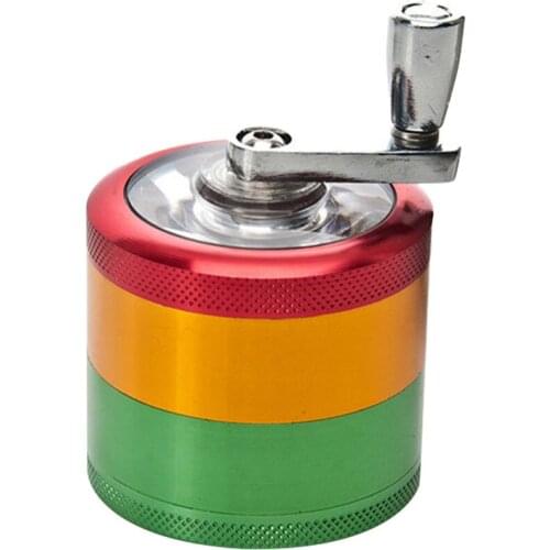 4 Layers Metal Hand-Cranked Crank Herb Mill Crusher Tobacco Smoke Hand Muller Cigarette Cigar Grinder Smoking Hookah Accessories