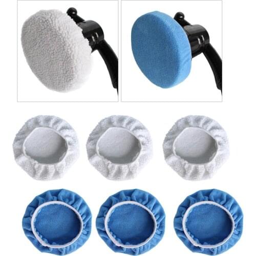 5Pcs Car Polisher Pad Bonnet Soft Microfiber Polishing Bonnet Buffing Pad Cover For Car Polisher 5-6" 7-8" 9-10" 3 sizes