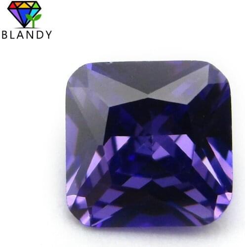 5A Purple Cubic Zirconia Stone 3x3~10x10mm Loose Octangle Shape Princess Cut Violet CZ Stone Synthetic Gems For Jewelry
