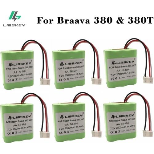 6x Limskey 7.2V 2500mAh Replacement Vacuum Battery For iRobot Roomba Braava 380 & 380T