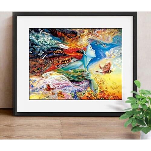 Diamond Painting Colorful Woman Full Square Portrait 5D DIY Mosaic Diamond Embroidery Sale Rhinestones Decor Home Gift