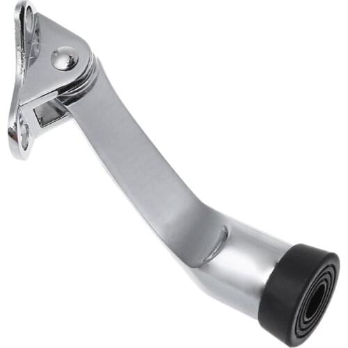 Zinc Alloy Satin Lever Door Stopper With Rubber Feet Mounted Holder