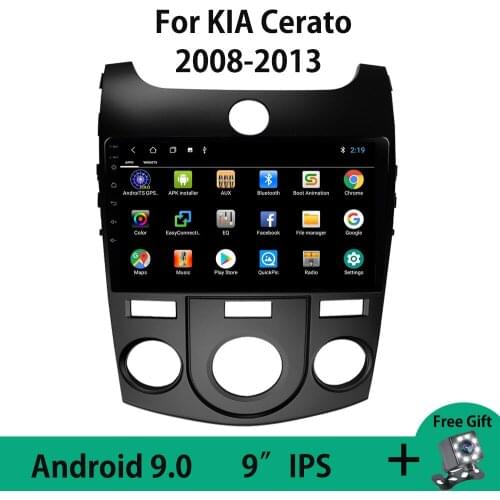 Android 10.0 WIFI Car Radio For KIA Cerato Forte Manual Air-Conditioner Version 2008-2013 Bluetooth Carplay RDS GPS Navigation