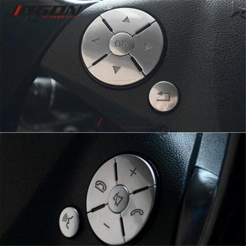 Car Interior Steering Wheel Button Switch Stickers Trim For Mercedes Benz C E S GLK R ML GL CLS Class W204 W212 W221 X204 W164